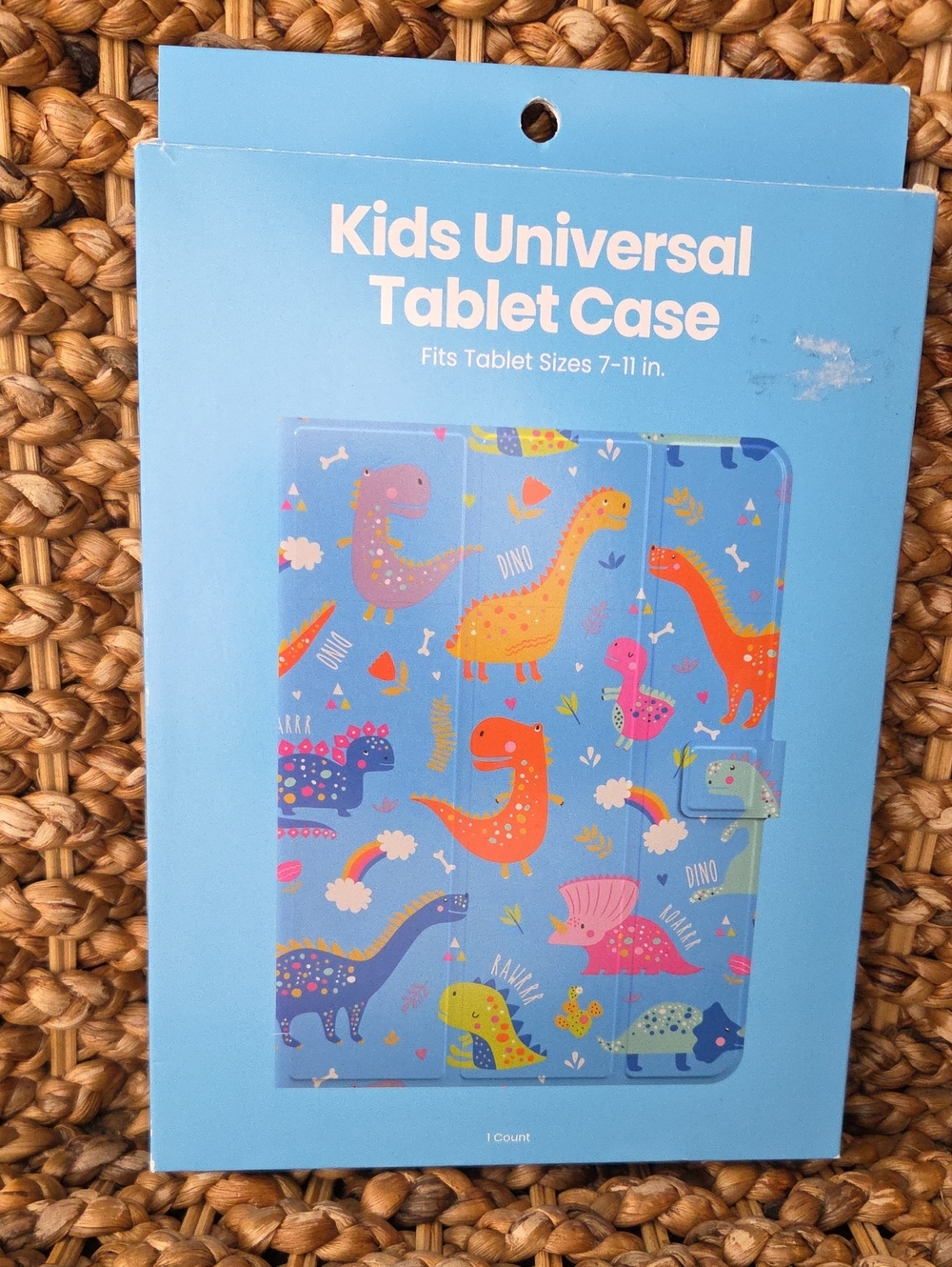 Target Kids Tablet Sleeve in Light Blue with Multicolor Dinosaur Print